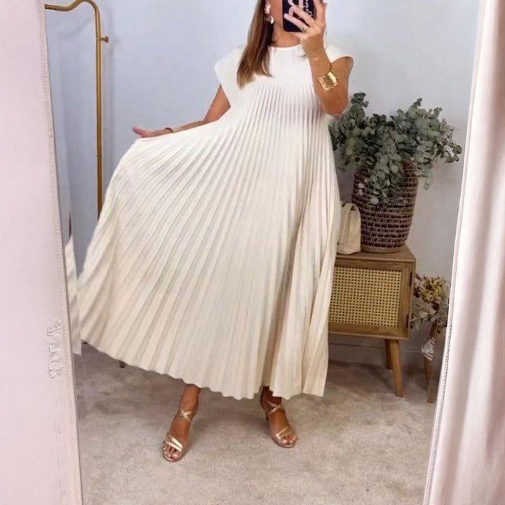 Robe maxi femme avec encolure boutonnée et fente latérale Levoire