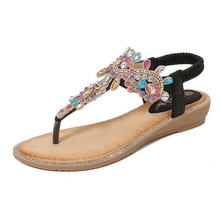 Levoire | Sandales À La Mode Avec Perles Noir