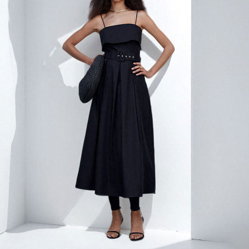 Robe maxi pour femme avec bretelles et ceinture cintrée Levoire