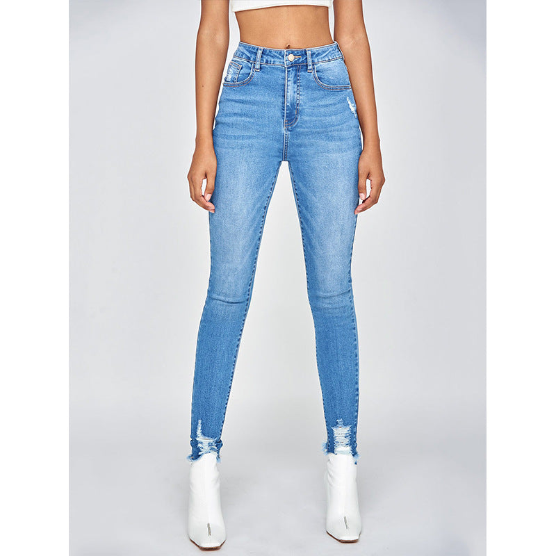 Levoire | Jeans Skinny Taille Haute Et Lavé Bleu