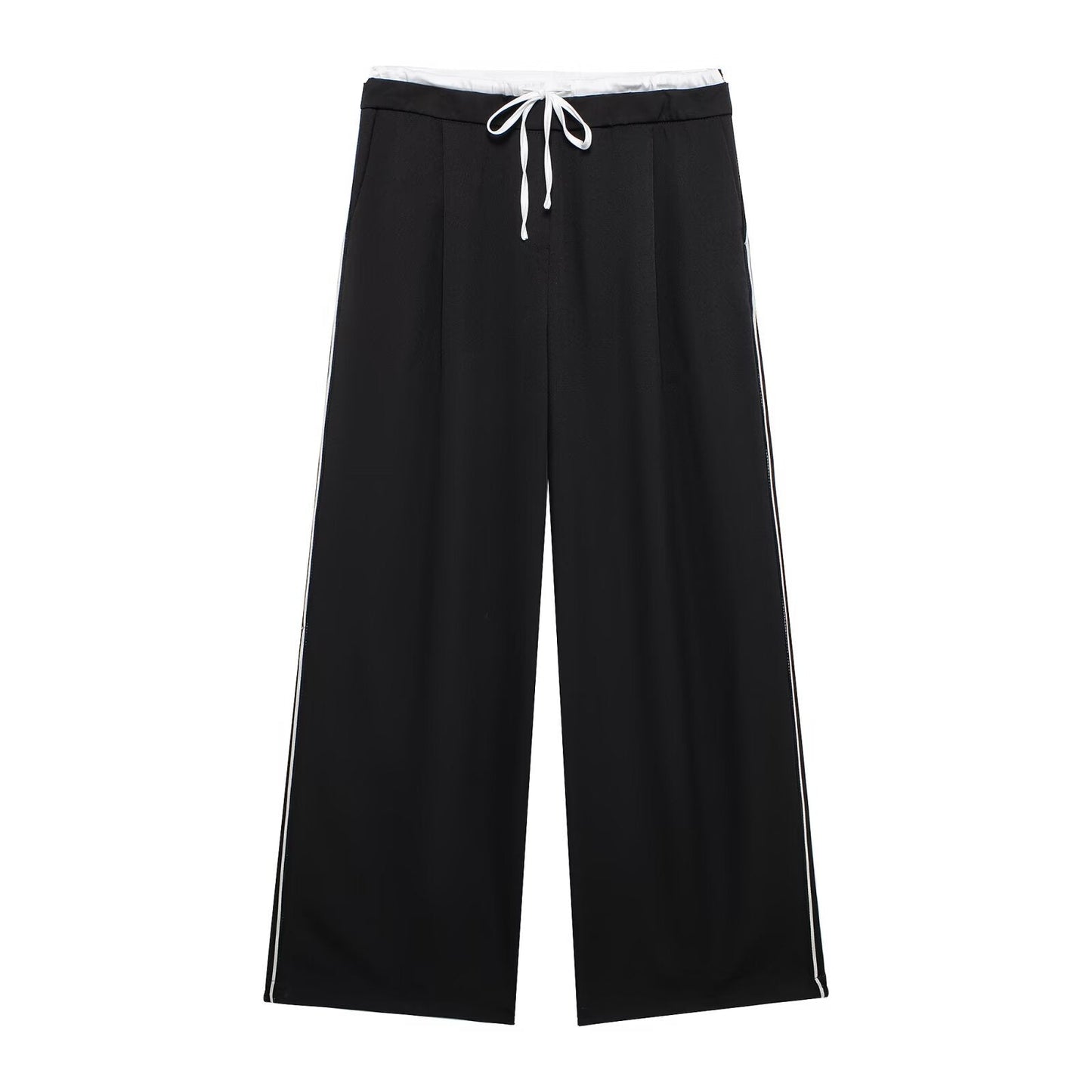 Levoire | unique layered double belt long trousers Noir