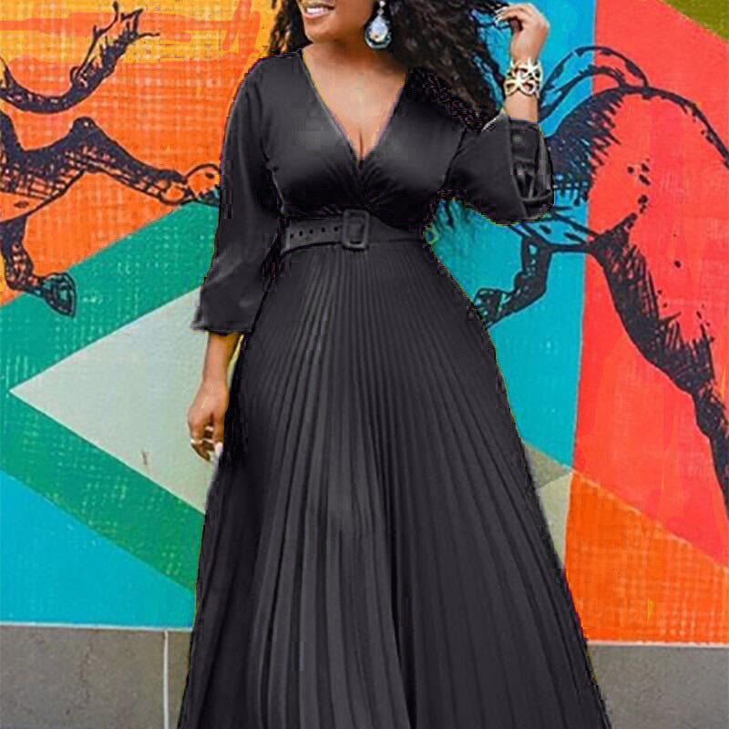 Levoire | Élégant Vintage Sifon Longue Manche-M robe longue