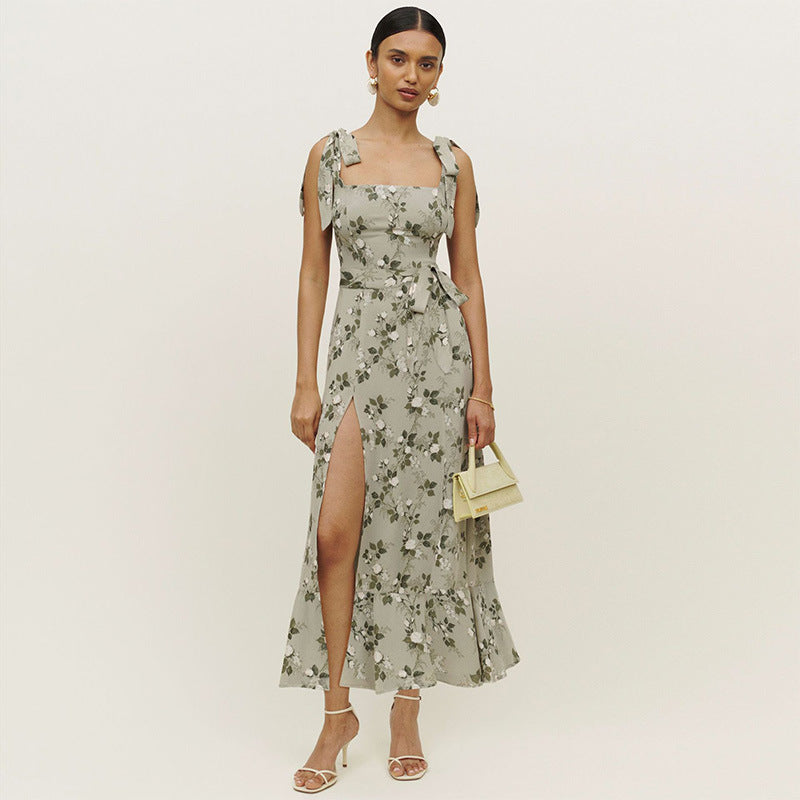 Robe maxi femme à motif floral et détails volants débardeur Levoire