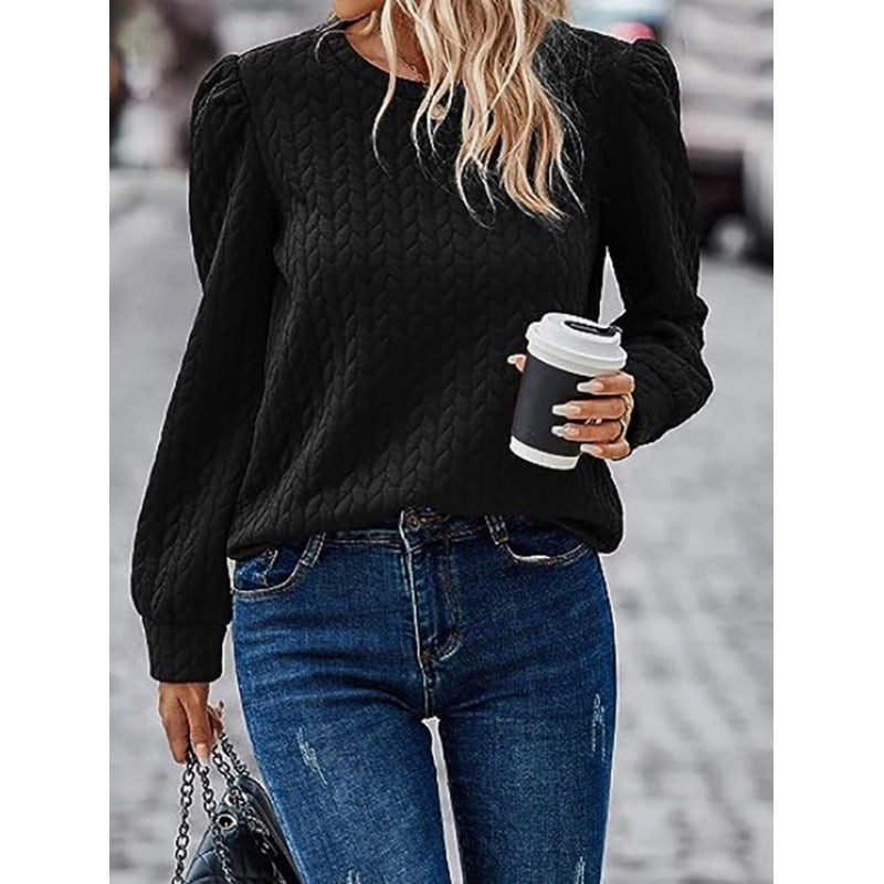 Pull femme avec design texturé doux et manches bouffantes Levoire