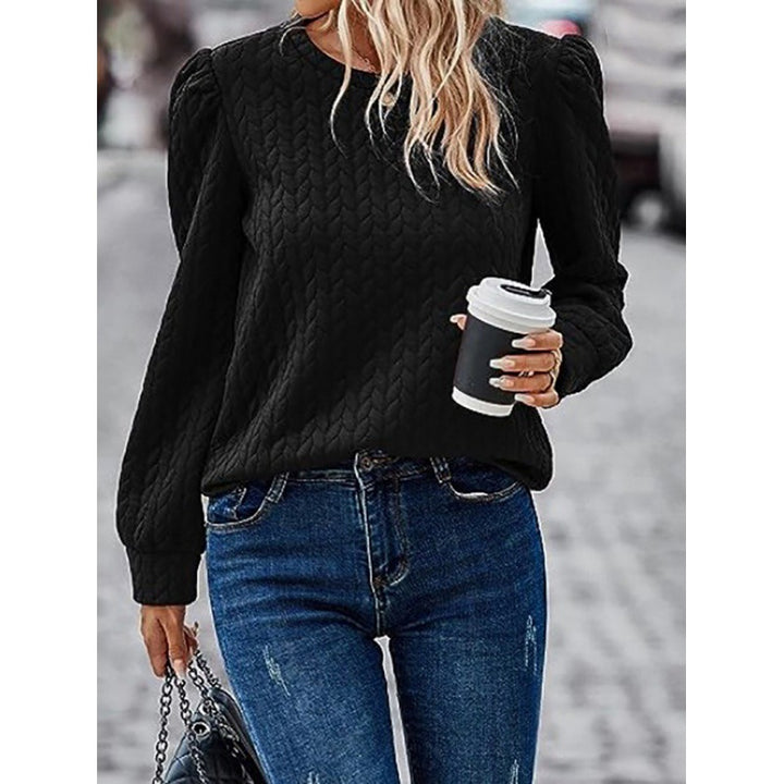 Pull femme avec design texturé doux et manches bouffantes Levoire