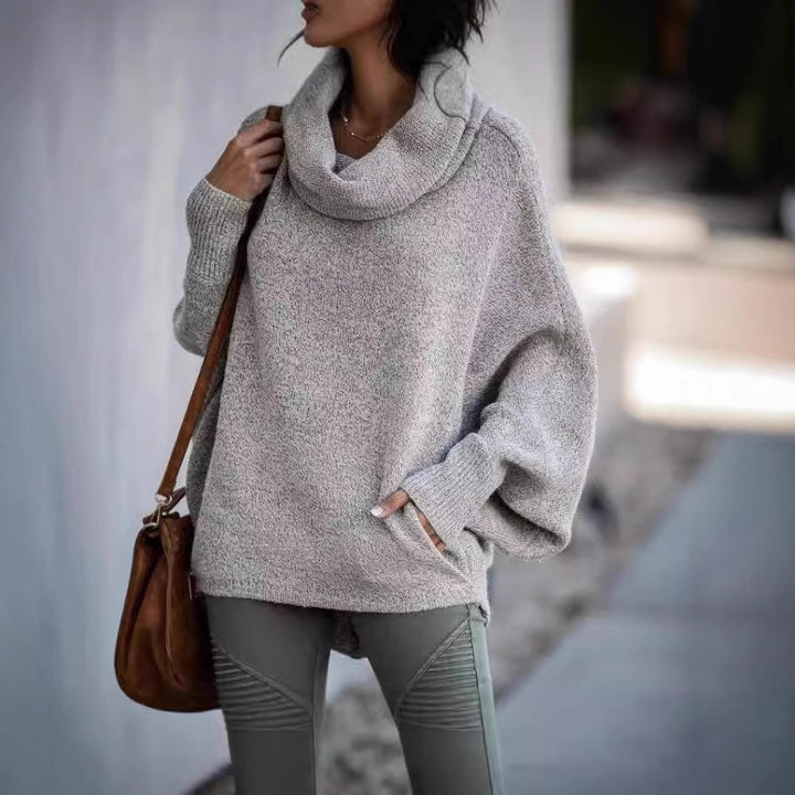 Pull à col roulé décontracté pour femmes avec des manches larges Levoire
