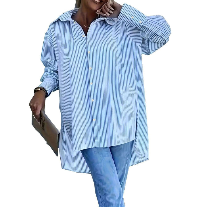 Levoire | Confortable et décontracté blouse rayée large