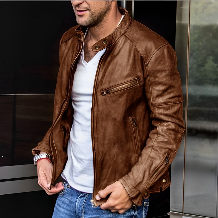 Levoire | Élégante Veste En Cuir Braun