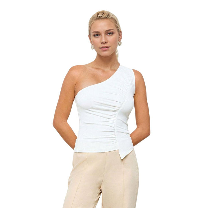 Haut asymétrique pour femmes avec un design de drapage sophistiqué et un effet élégant Levoire