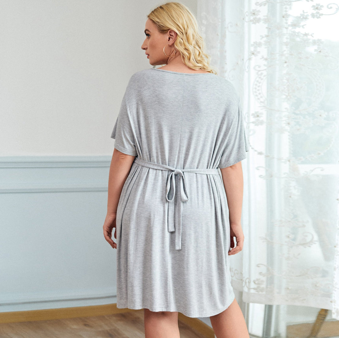 Levoire | Pyjama léopard à manches courtes plissé noué Set