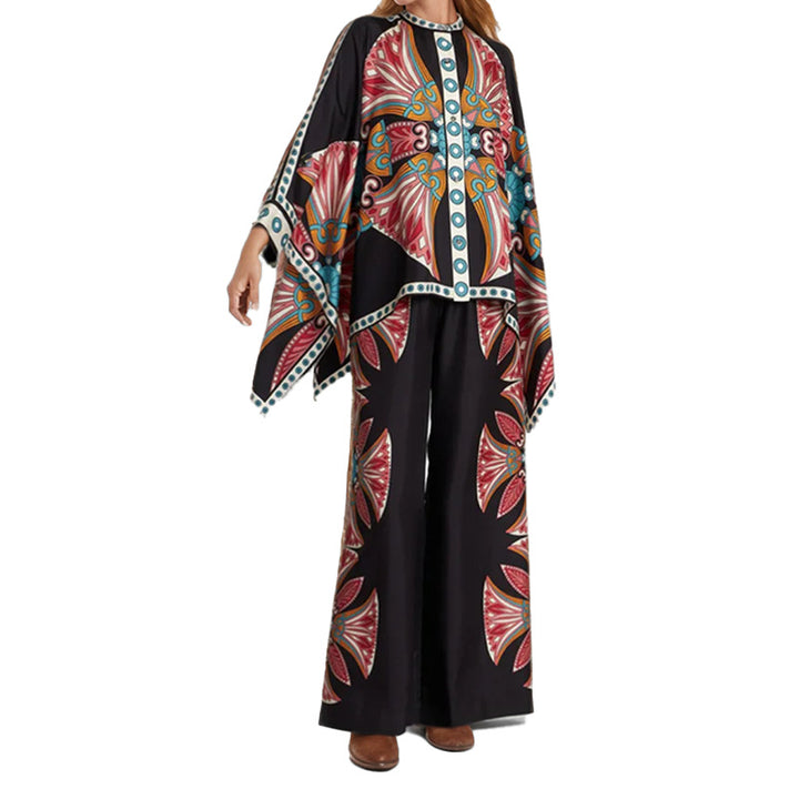 Haut kaftan floral pour femme avec détail de bouton Levoire
