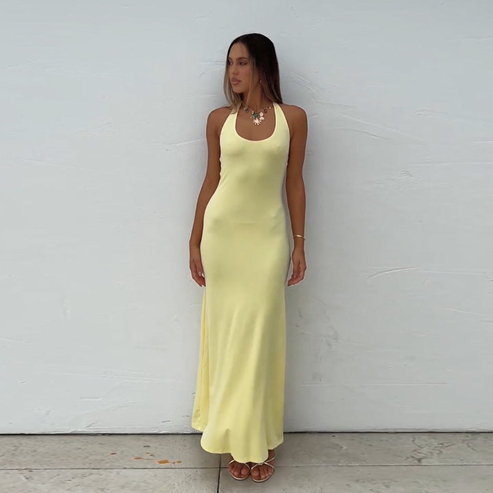 Robe Maxi Élégante pour Femme avec Slim Fit et Décolleté Profond à l'Arrière Levoire
