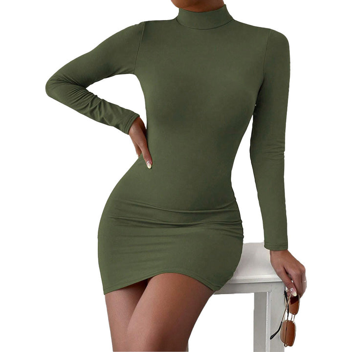 Robe mini ajustée pour femme avec col haut et manches longues Levoire
