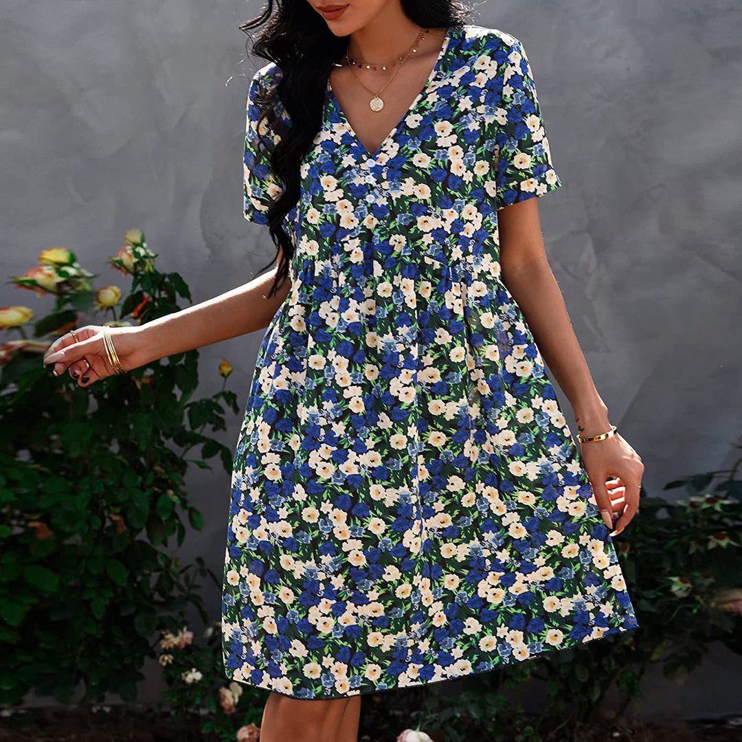 Robe shift femme avec découpe florale et décolleté en V Levoire