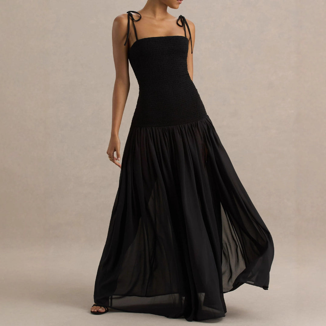 Robe maxi pour femmes avec bretelles spaghetti réglables et coupe élégante Levoire
