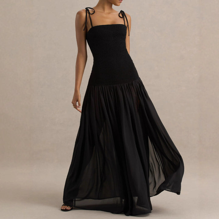 Robe maxi pour femmes avec bretelles spaghetti réglables et coupe élégante Levoire