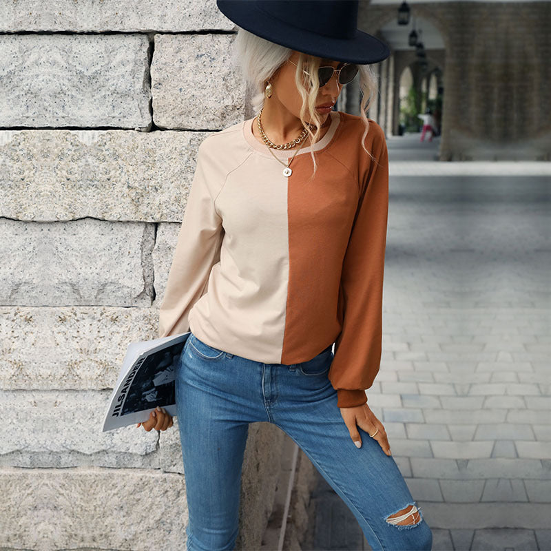 Sweat-shirt féminin à la mode avec un design tendance en color block Levoire