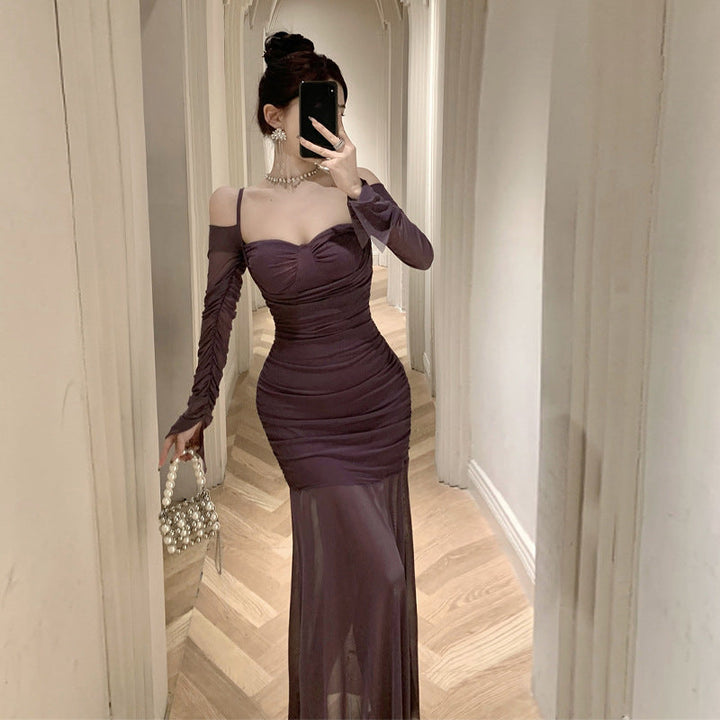 Levoire | Robe de sirène moulante sans bretelles attrayante Violet