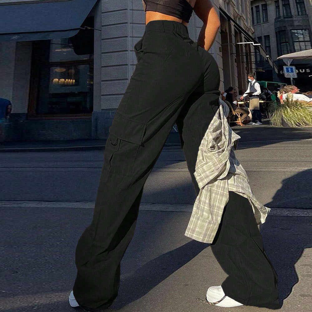 Pantalons cargo pour femmes avec coupe large et poches fonctionnelles Levoire