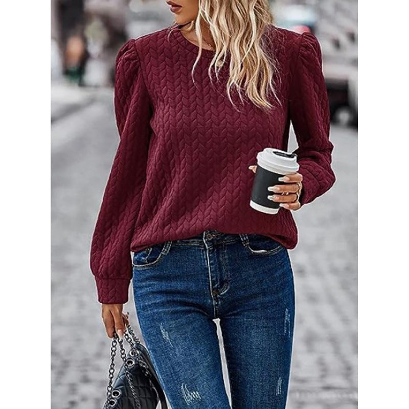 Pull femme avec design texturé doux et manches bouffantes Levoire