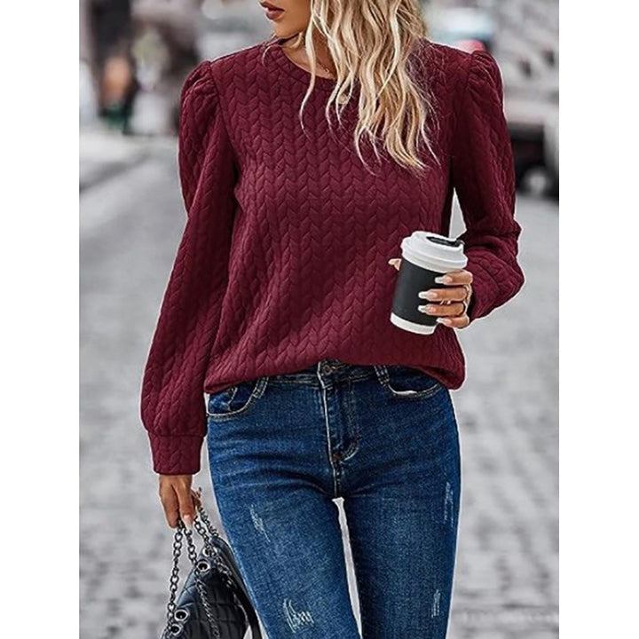 Pull femme avec design texturé doux et manches bouffantes Levoire