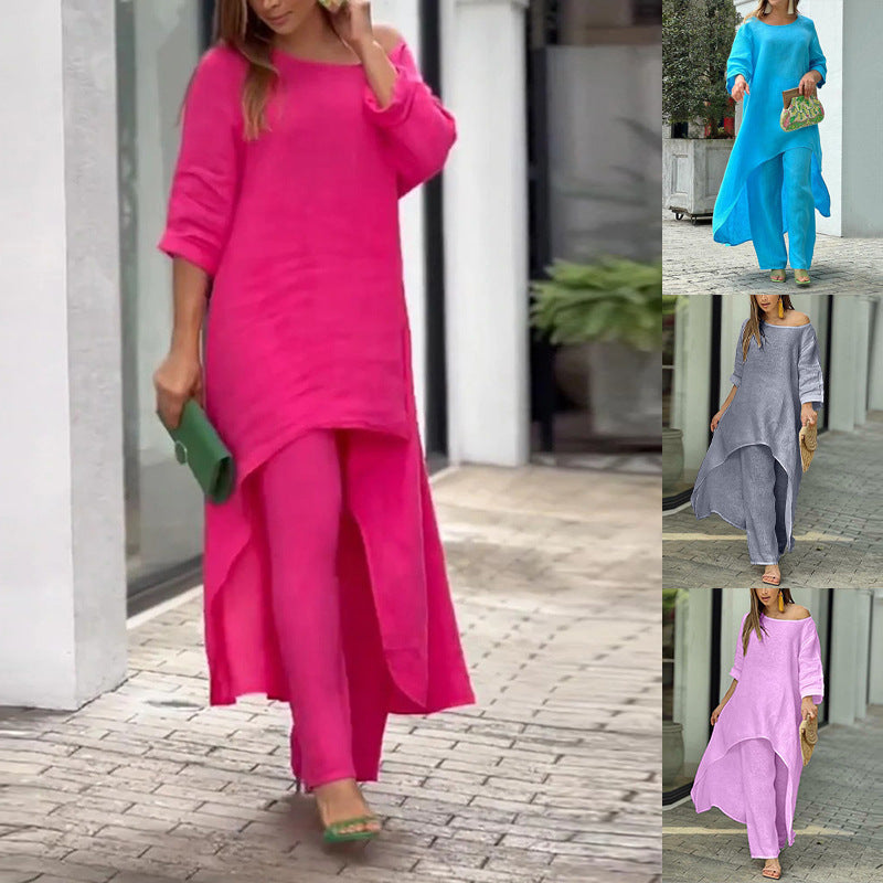Ladies kaftan léger en deux pièces avec coupe asymétrique Levoire