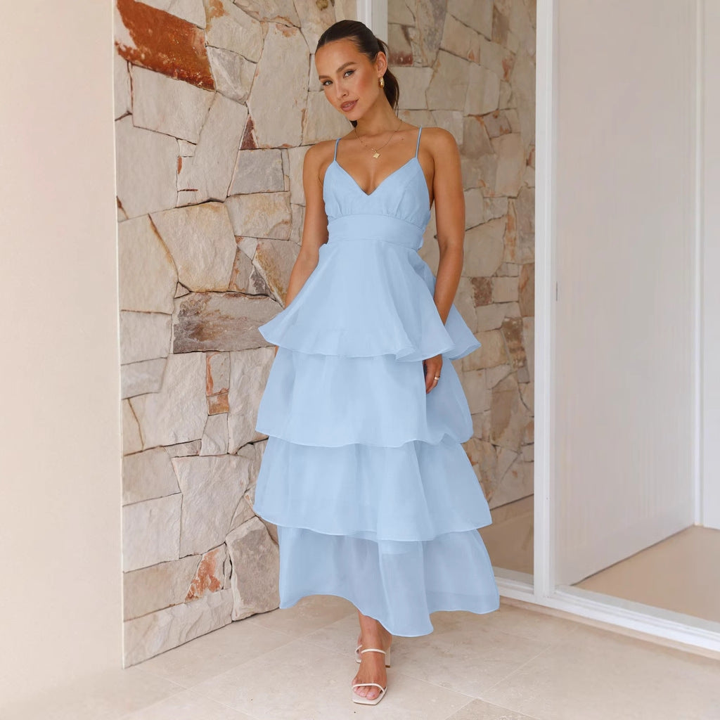 Robe maxi légère et aérienne pour femmes avec des couches volumineuses Levoire