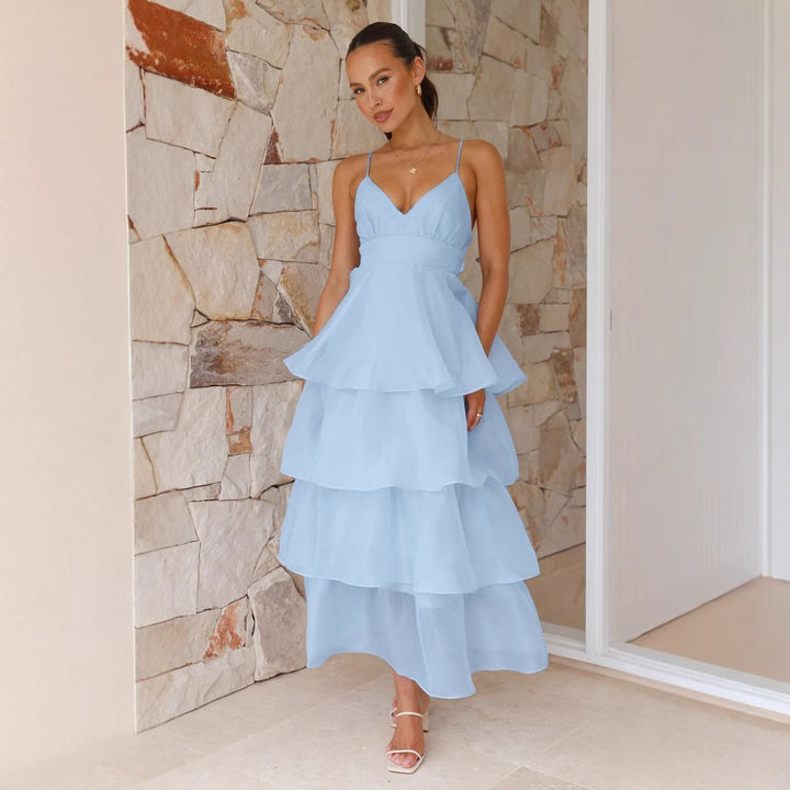Robe maxi légère et aérienne pour femmes avec des couches volumineuses Levoire