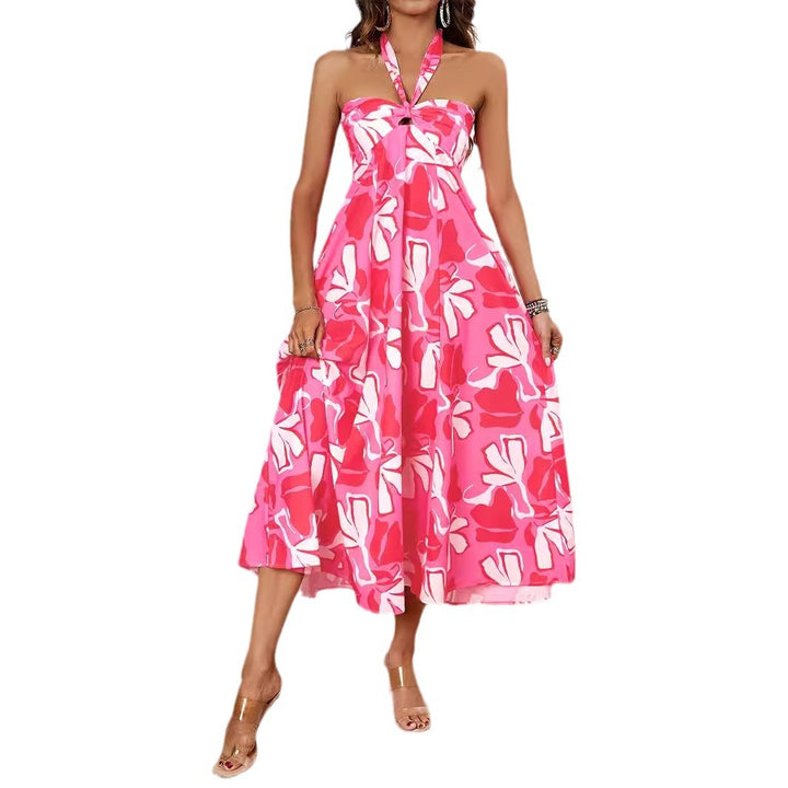 Robe maxi femme avec design à épaules dénudées et motif floral Levoire