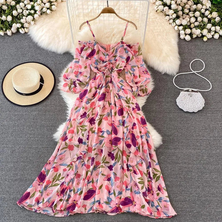 Levoire | Robe de soirée sans tissu avec manches bouffantes Rosa Taille libre