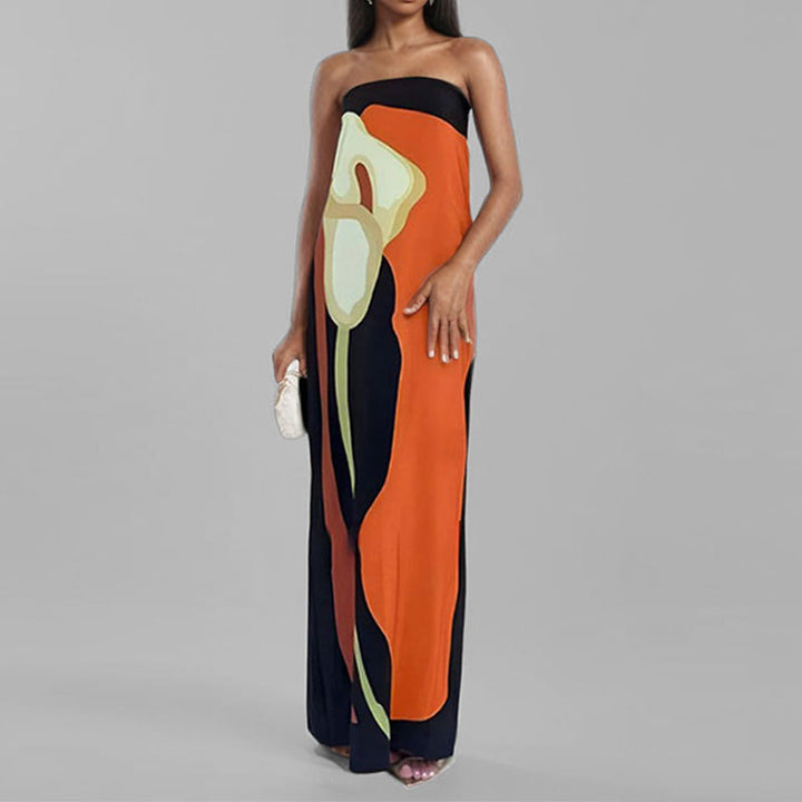 Robe maxi pour femmes dans le style art moderne Levoire