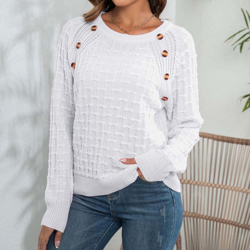 Levoire | Décontracté En Tricot De Couleur Unie Blanc