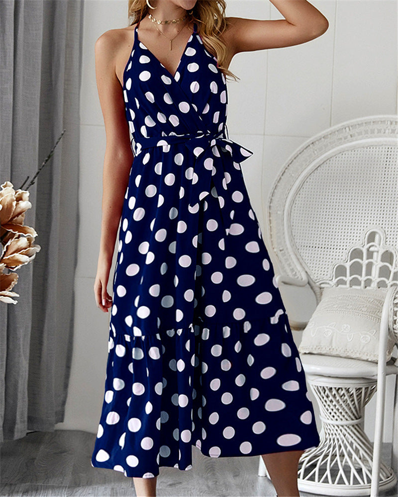 Robe maxi femme à pois et volants par Levoire