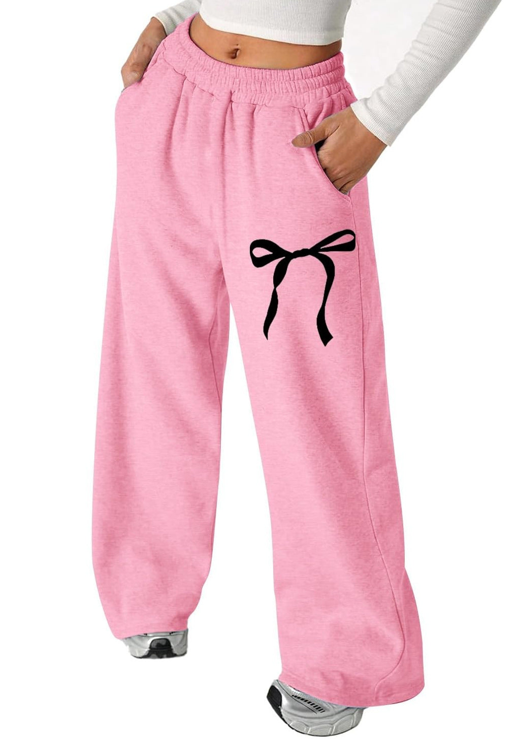 Pantalons de loisirs pour femmes avec motif de nœud élégant et coupe confortable Levoire