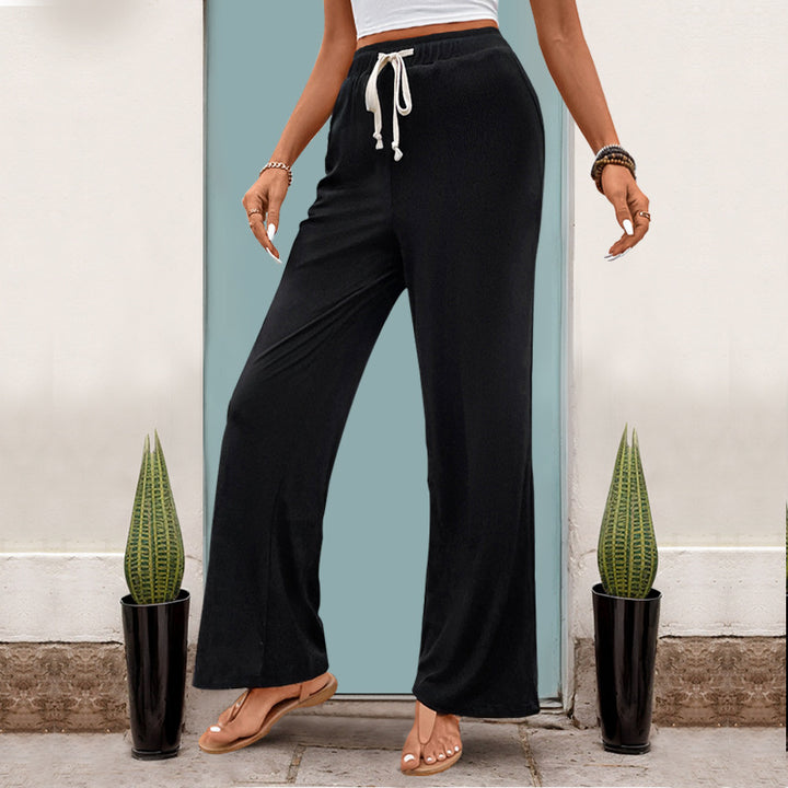 Pantalons Palazzo pour femmes avec taille élastique et poches latérales Levoire
