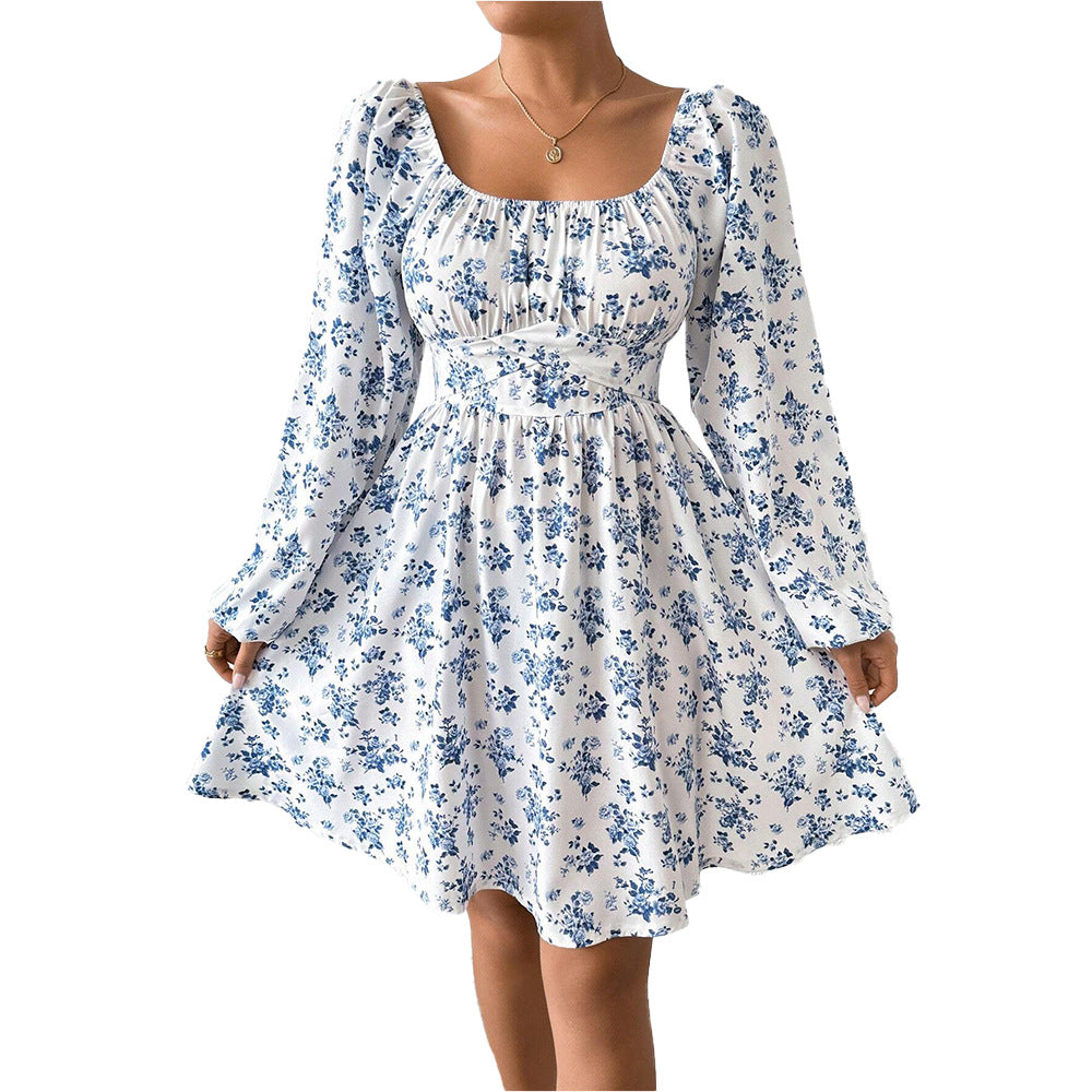 Robe d'été pour femmes avec accents floraux et manches longues Levoire