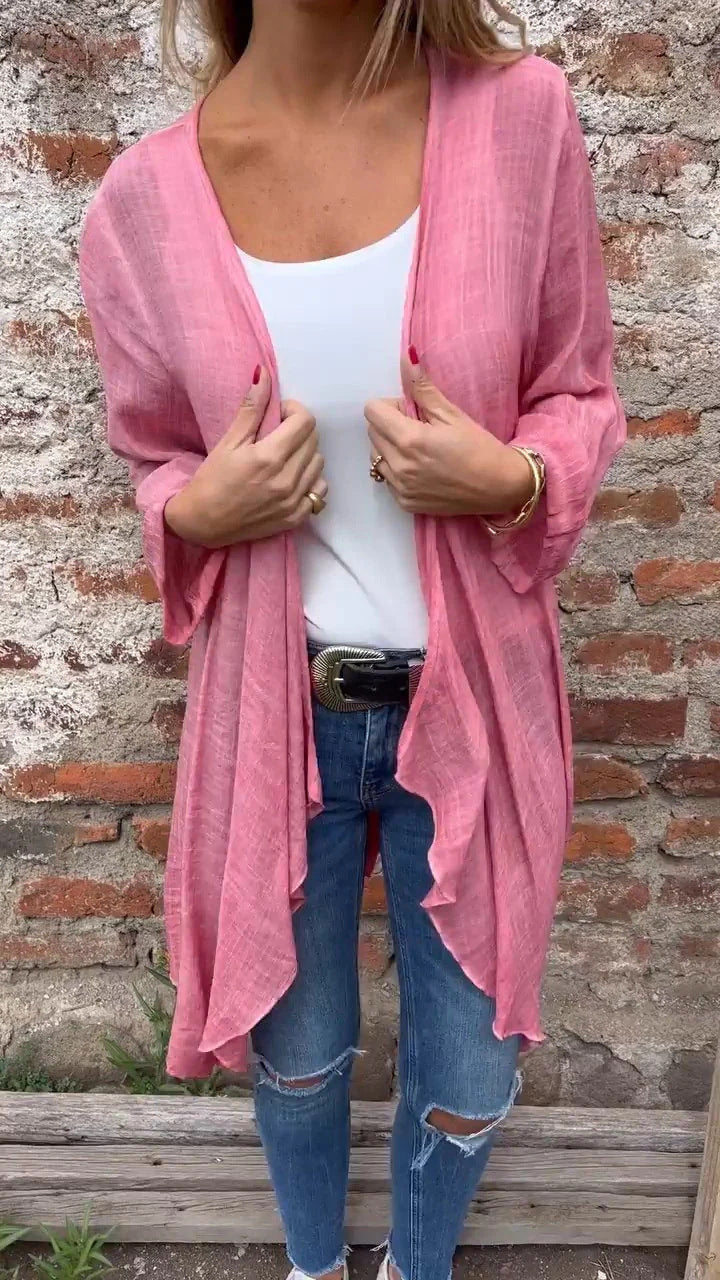 Gilet long pour femme à coupe fluide et élégants plis Levoire