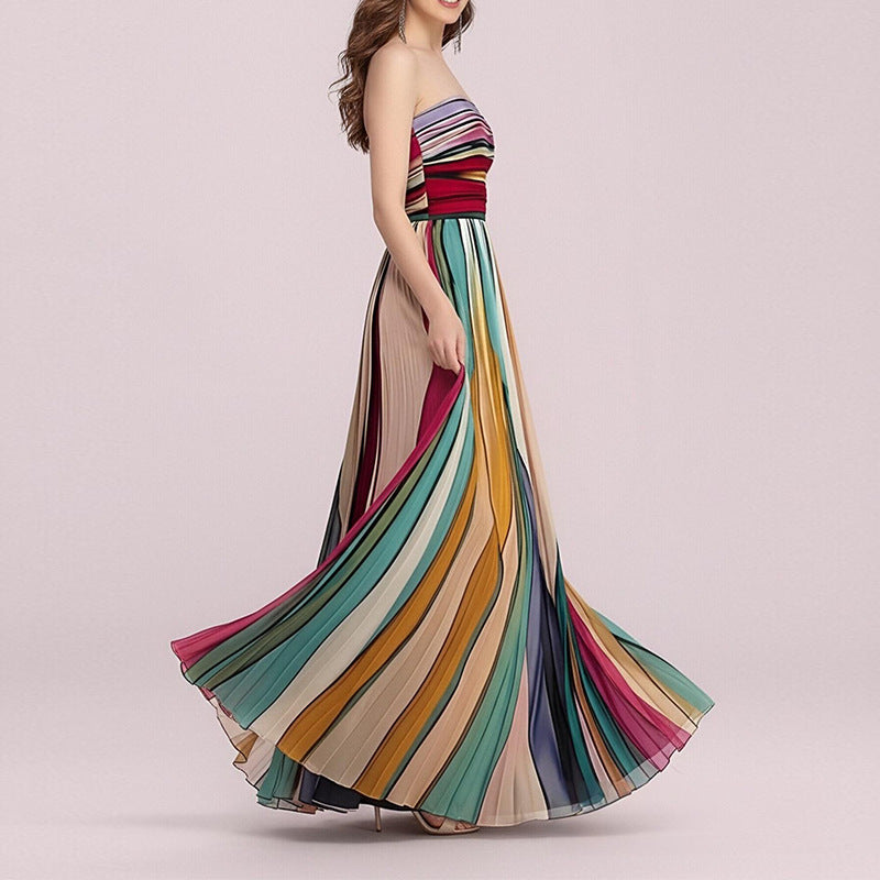 Robe maxi pour femme avec coupe fluide et dégradés de couleur sophistiqués Levoire