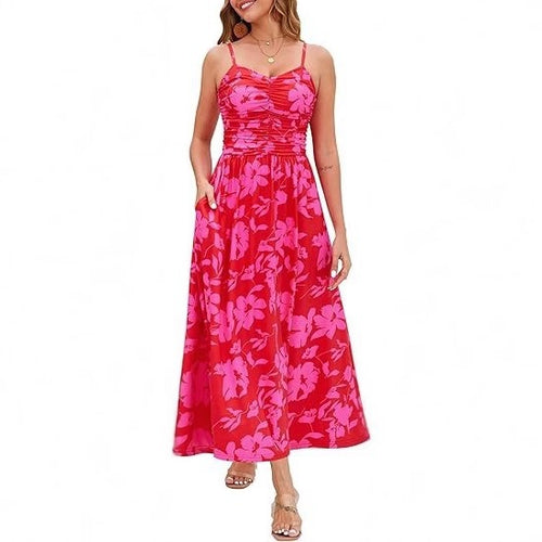 Robe maxi femme avec fines bretelles et poches latérales pratiques Levoire