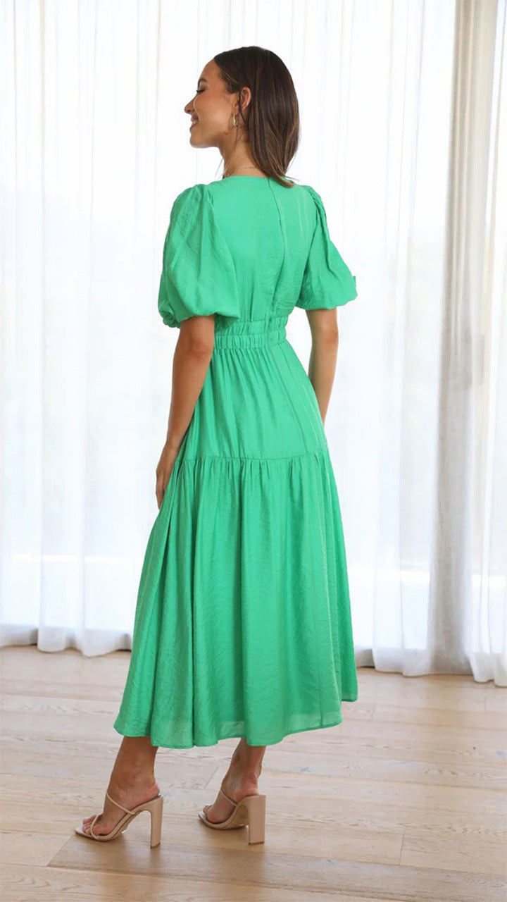 Levoire | Robe Avec Décolleté En V Et Manches Bouffantes