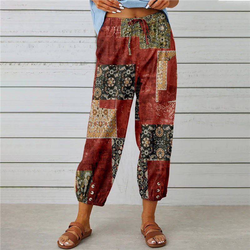 Levoire | Pantalon Imprimé Vintage Rouge