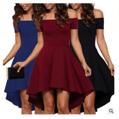 Robe romantique femme à épaules dénudées avec ourlet asymétrique et design ajusté Levoire
