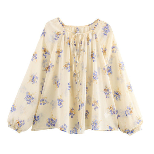 Levoire | Chemise transparente à motif floral Chemise semi-transparente