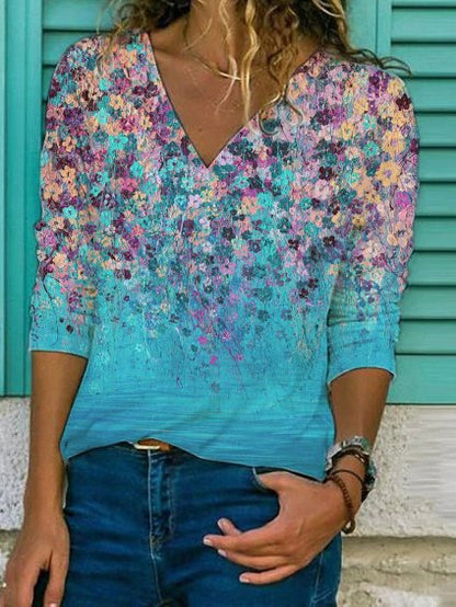 Levoire | T-shirt V neck élégant imprimé 7