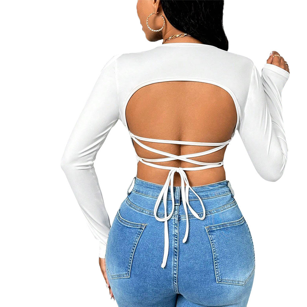 Chemisier élégant à manches longues pour femme avec décolleté en V séduisant et coupe tendance Levoire