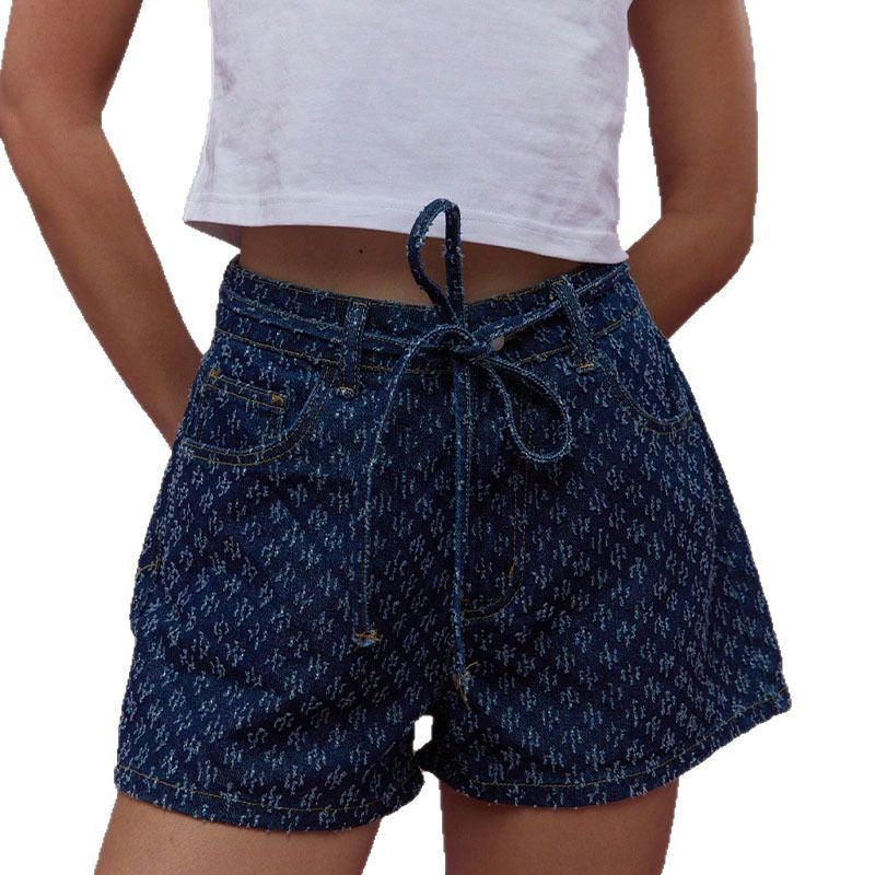 Shorts en denim pour femmes avec taille ajustable et coupe décontractée Levoire