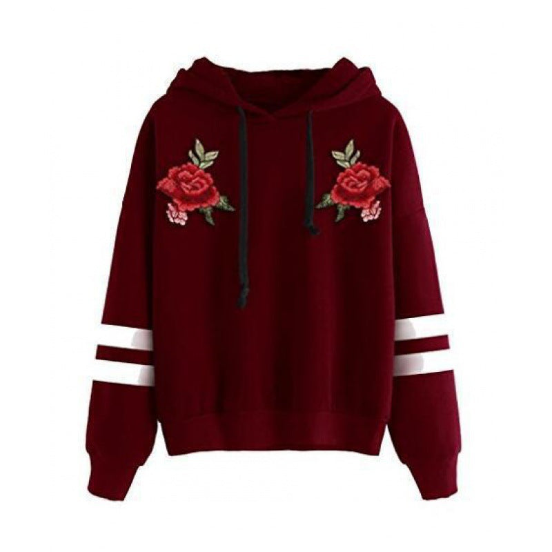 Sweat-shirt pour femmes avec broderie rose de haute qualité Levoire