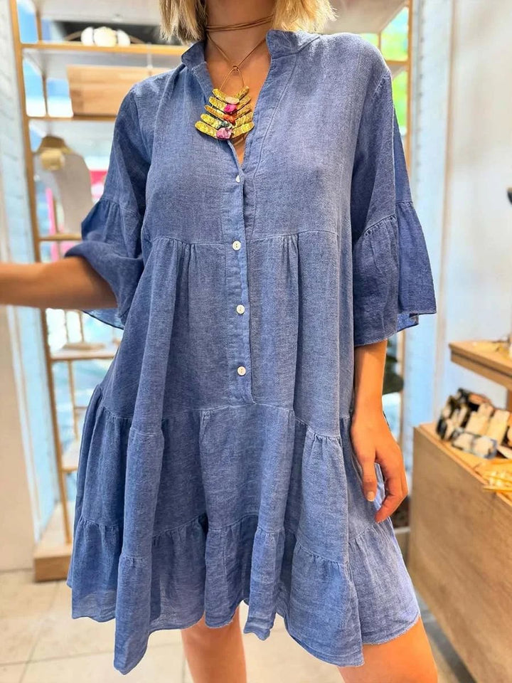 Robe chemise pour femmes avec des détails de volants volumineux Levoire