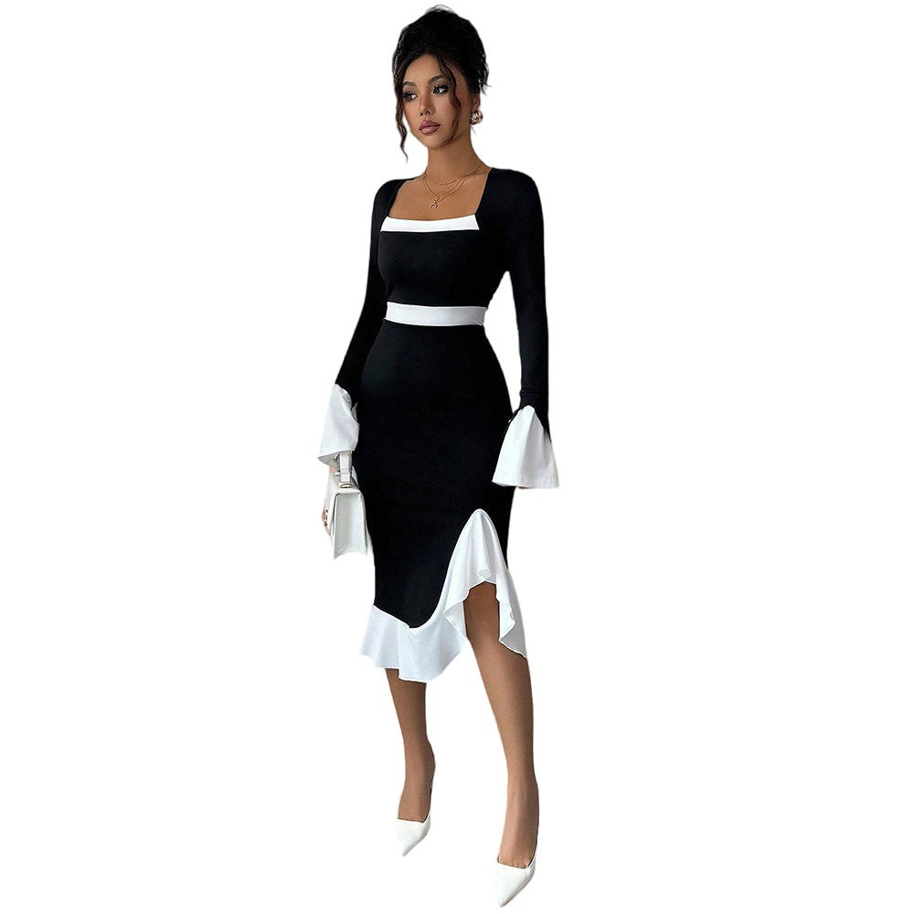 Robe élégante pour femmes avec des détails en volants et des manches larges Levoire