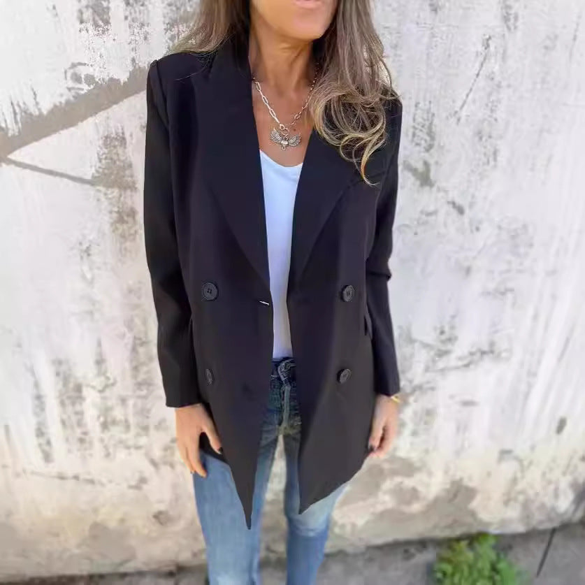 Blazer élégant pour femmes avec patte de boutonnage double et coupe stylée Levoire